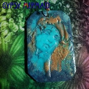 Gypsy Mermaid Hand Carved Pendant